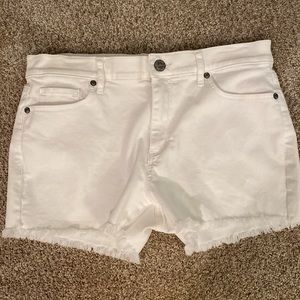 White denim Loft shorts